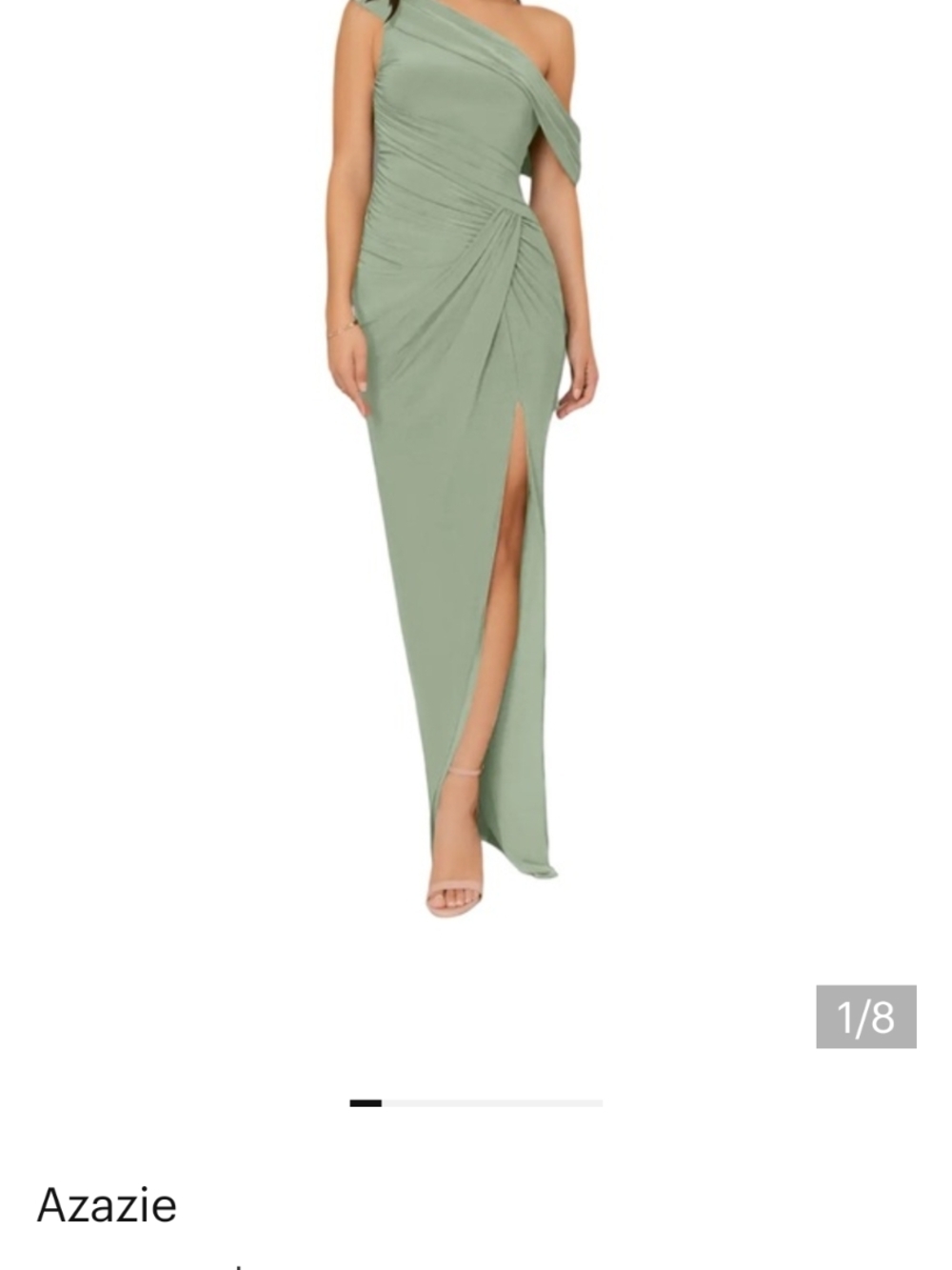 Two Azazie Rorie Draped Dresses In Agave